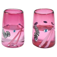 Vintage Pink Art Glass Tumbler Set