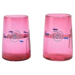 Rosa Kunstglas Becherset