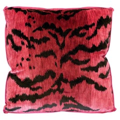 Pink Bevilacqua Tiger Silk Velvet and Satin Pillow by Studio Maison Nurita