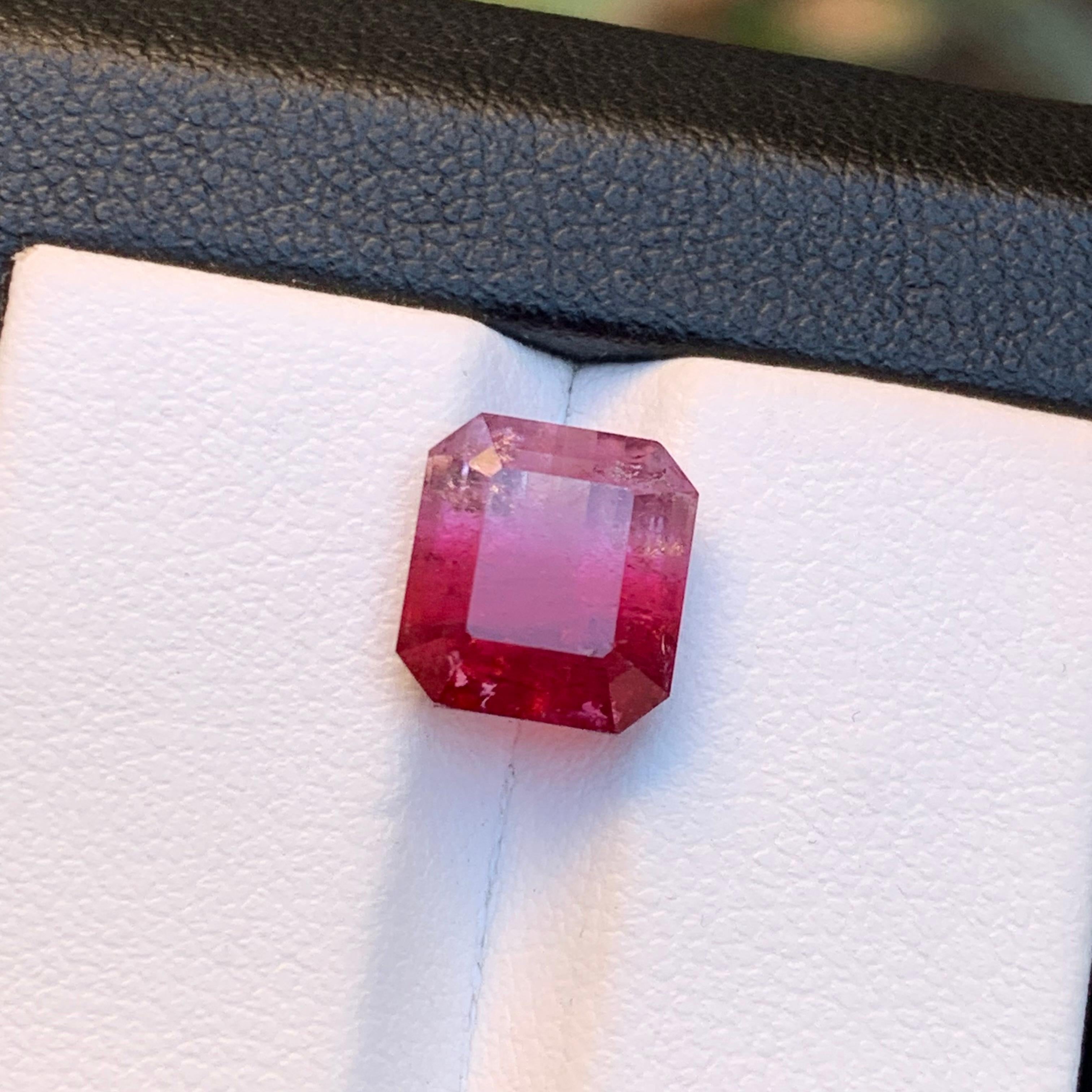 Pink Bicolor Natural Tourmaline Ring Loose Gemstone 4.70 Ct Emerald Cut Jewelry For Sale 6