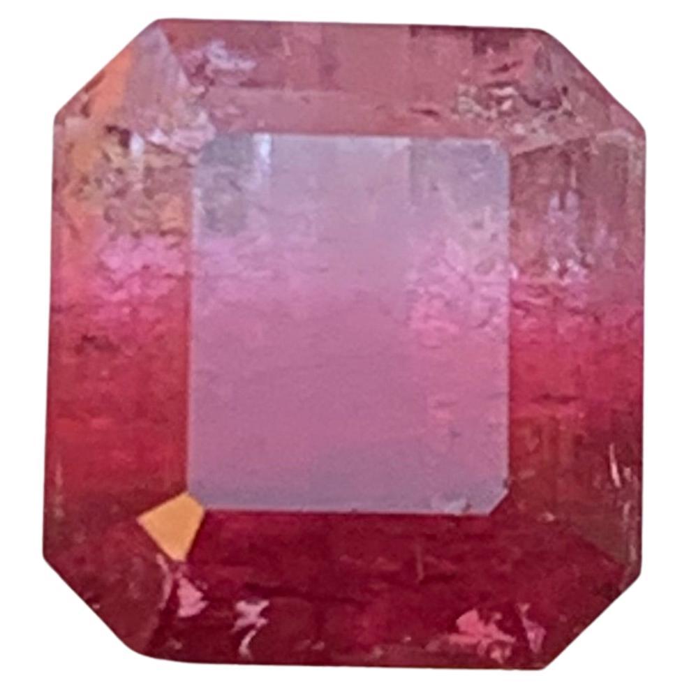 Pink Bicolor Natural Tourmaline Ring Loose Gemstone 4.70 Ct Emerald Cut Jewelry