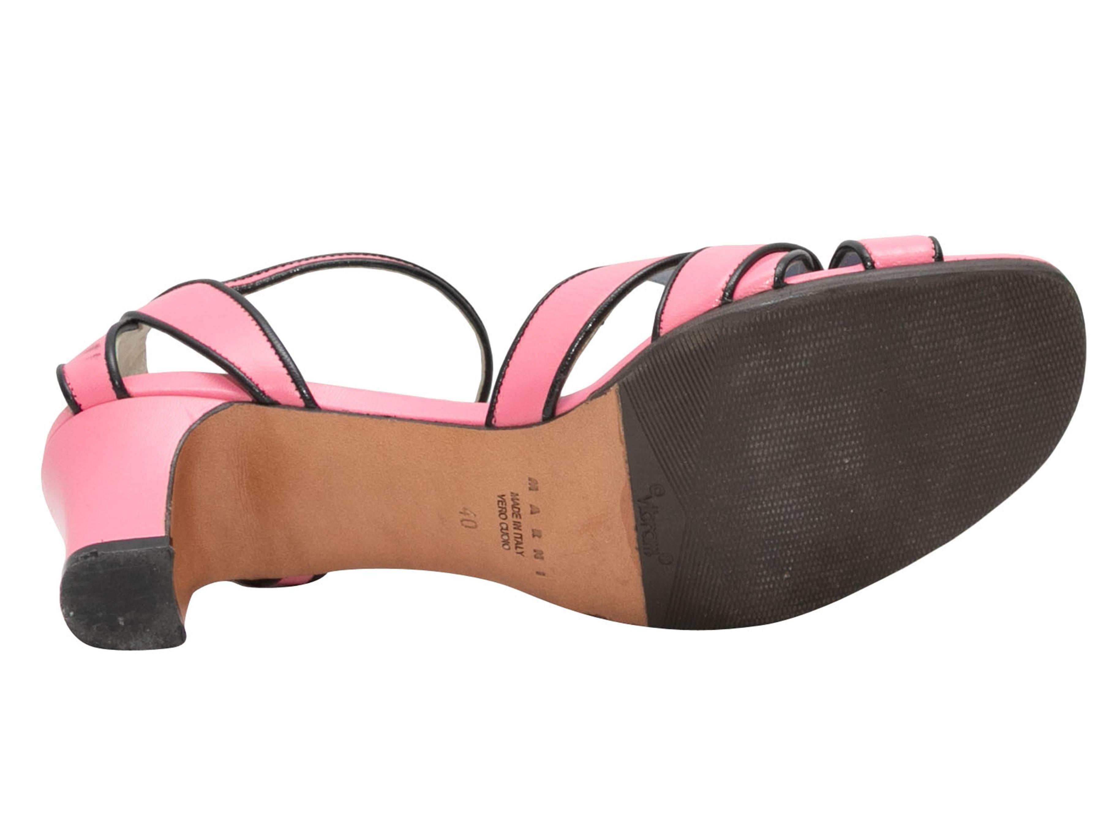 De las mujeres Sandalias de tacón de piel rosa y negra de Marni talla 40 en venta