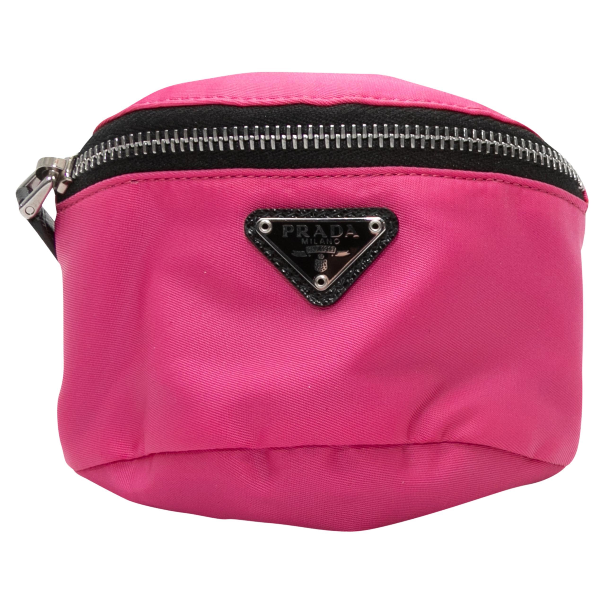 Rosa-schwarze Prada Re-Nylon Handtäschchen-Tasche im Angebot