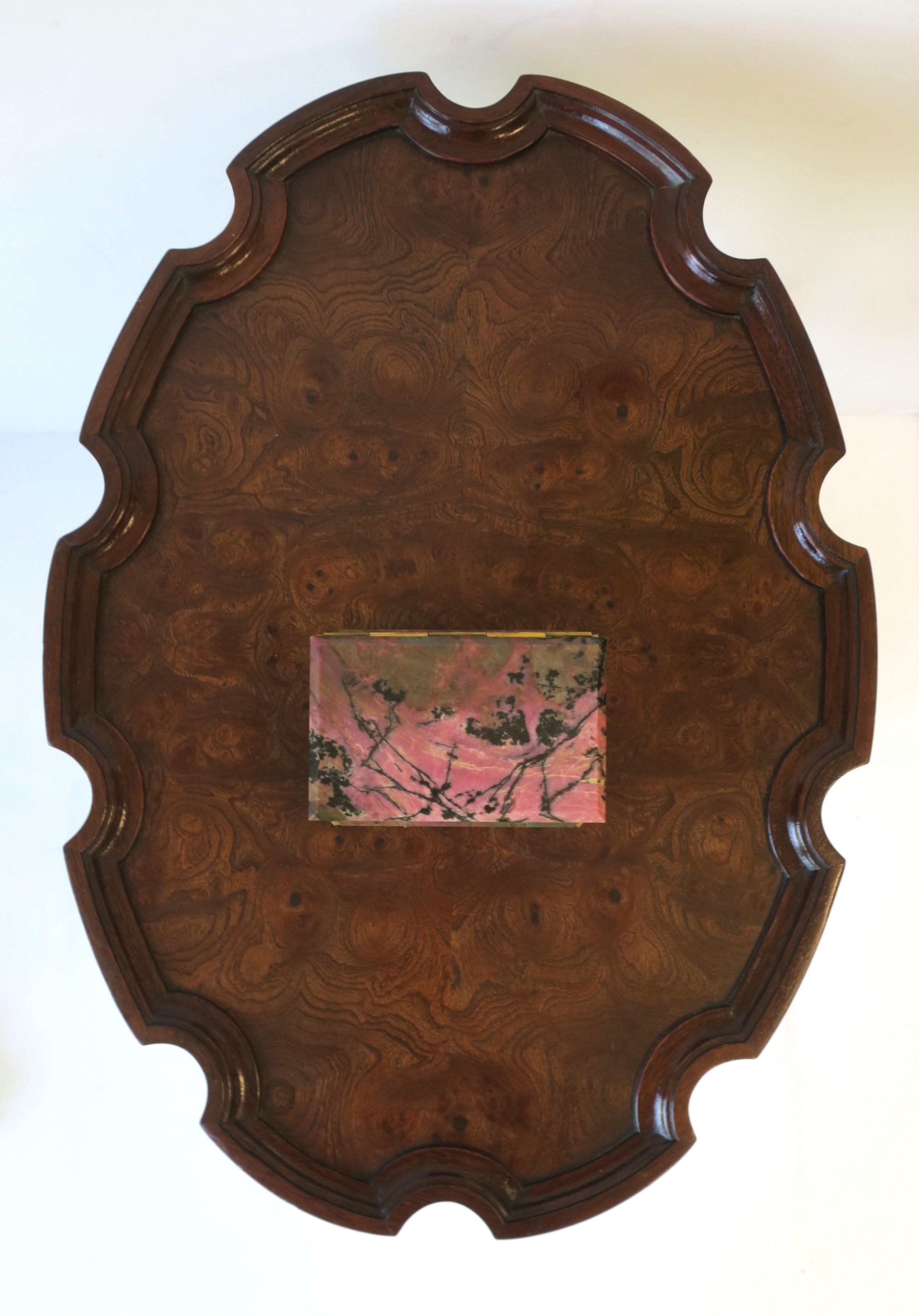 Laiton Boîte à bijoux rose rhodonite noire et quartz et bronze en vente