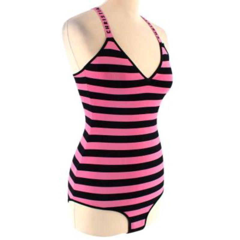 pink and purple striped bodysuit