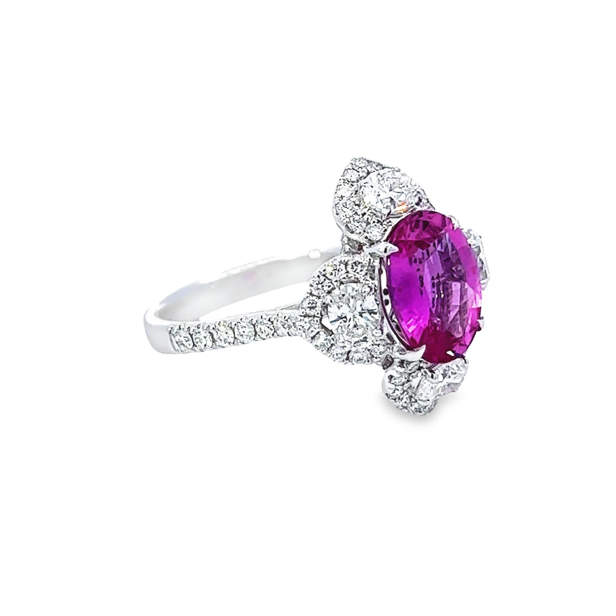 Pink blossom diamond ring In New Condition For Sale In Great Neck Plaza, NY