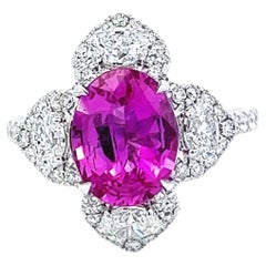 Pink blossom diamond ring