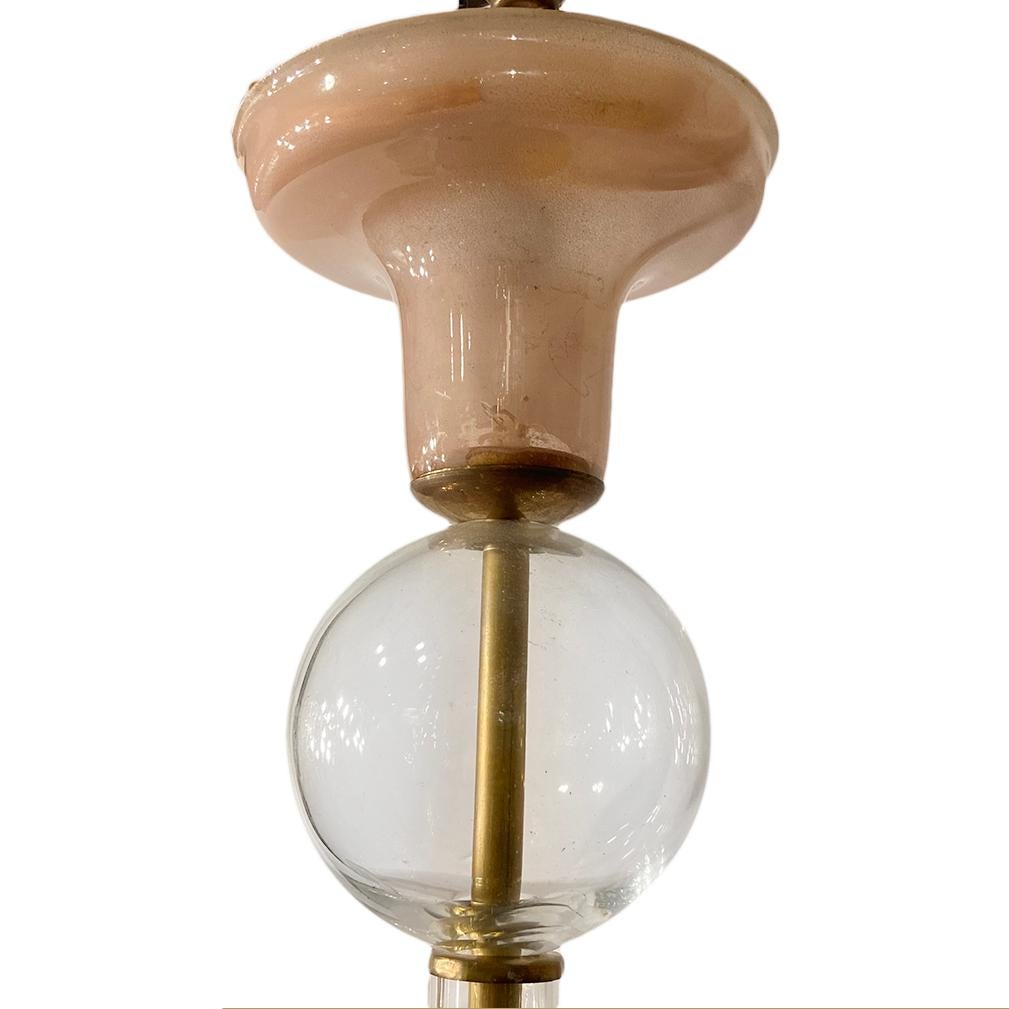 Lampadario a luce rosa in vetro soffiato In condizioni buone in vendita a New York, NY