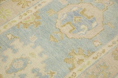Pink & Blue Floral Design Handwoven Wool Turkish Oushak Runner