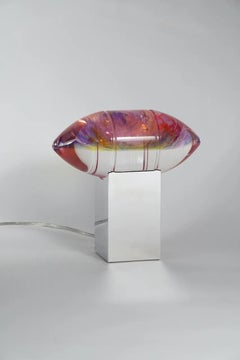 Pink Blue Gold Helios Lamp by Zoran Strijbosch