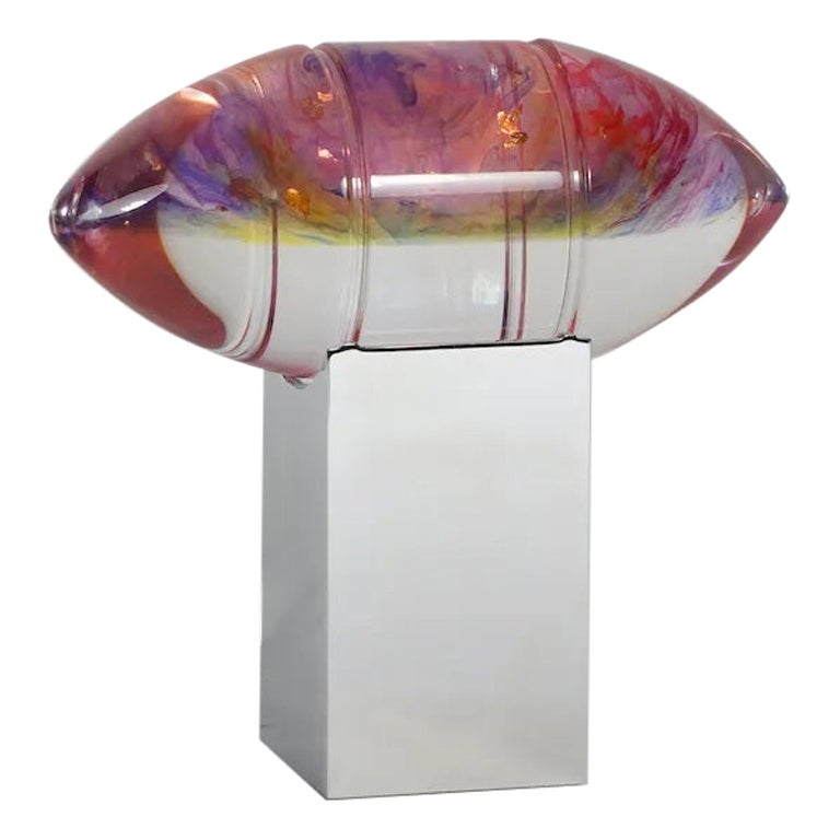 Pink Blue Gold Helios Lamp by Zoran Strijbosch