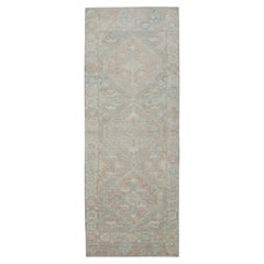 Pink 
Blue Medallion Design Handwoven Wool Turkish Oushak Rug 2
11" x 7
8"