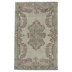 Türkischer Vintage-Teppich in Rosa & Blau 6'7" x 10'5"