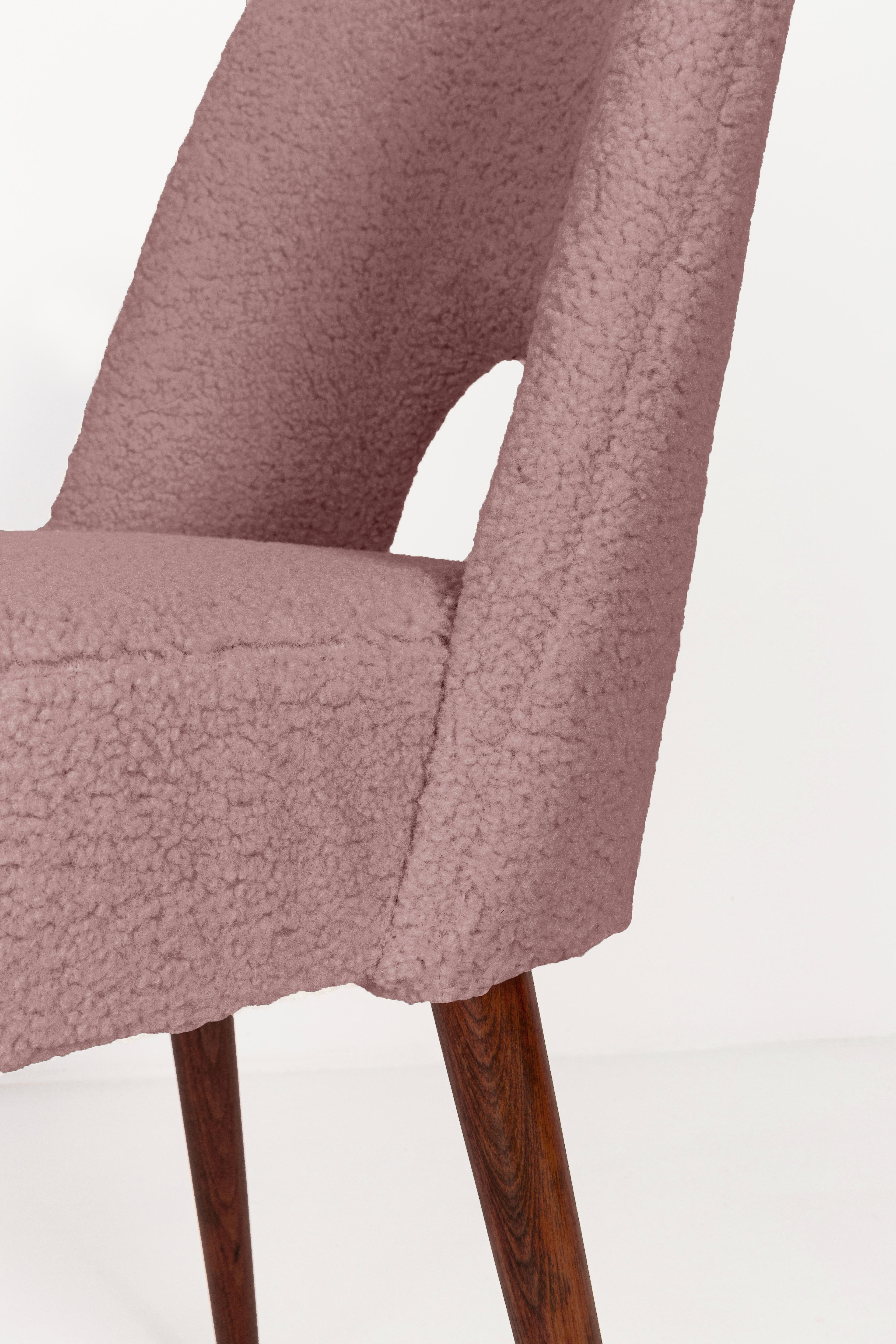 Mid-Century Modern Pink Boucle 'Shell' Chair, 1960s For Sale