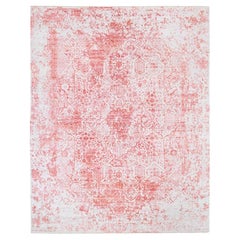 Pink Broken Persian Design Wool and Silk Hand Knotted Oriental Rug 12'2" x 15'0"