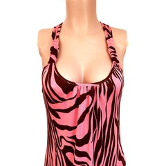 Flora Kung Maxi Boho Pink Brown Silk Jersey Dress NWT