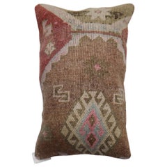 Pink Brown Tribal Turkish Rug Pillow
