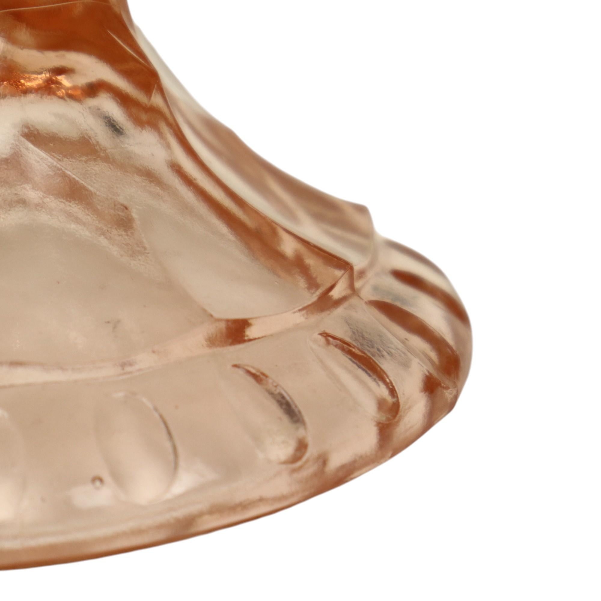 Support à gâteaux Pink Diamond Art Deco en verre pressé en vente 7