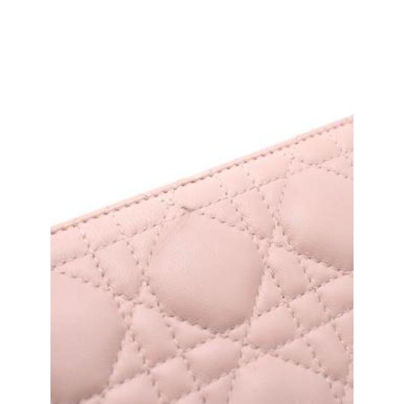 Beige Pink Cannage Leather Lady Dior Clutch For Sale