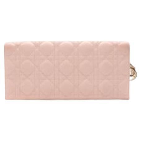Pink Cannage Leather Lady Dior Clutch For Sale