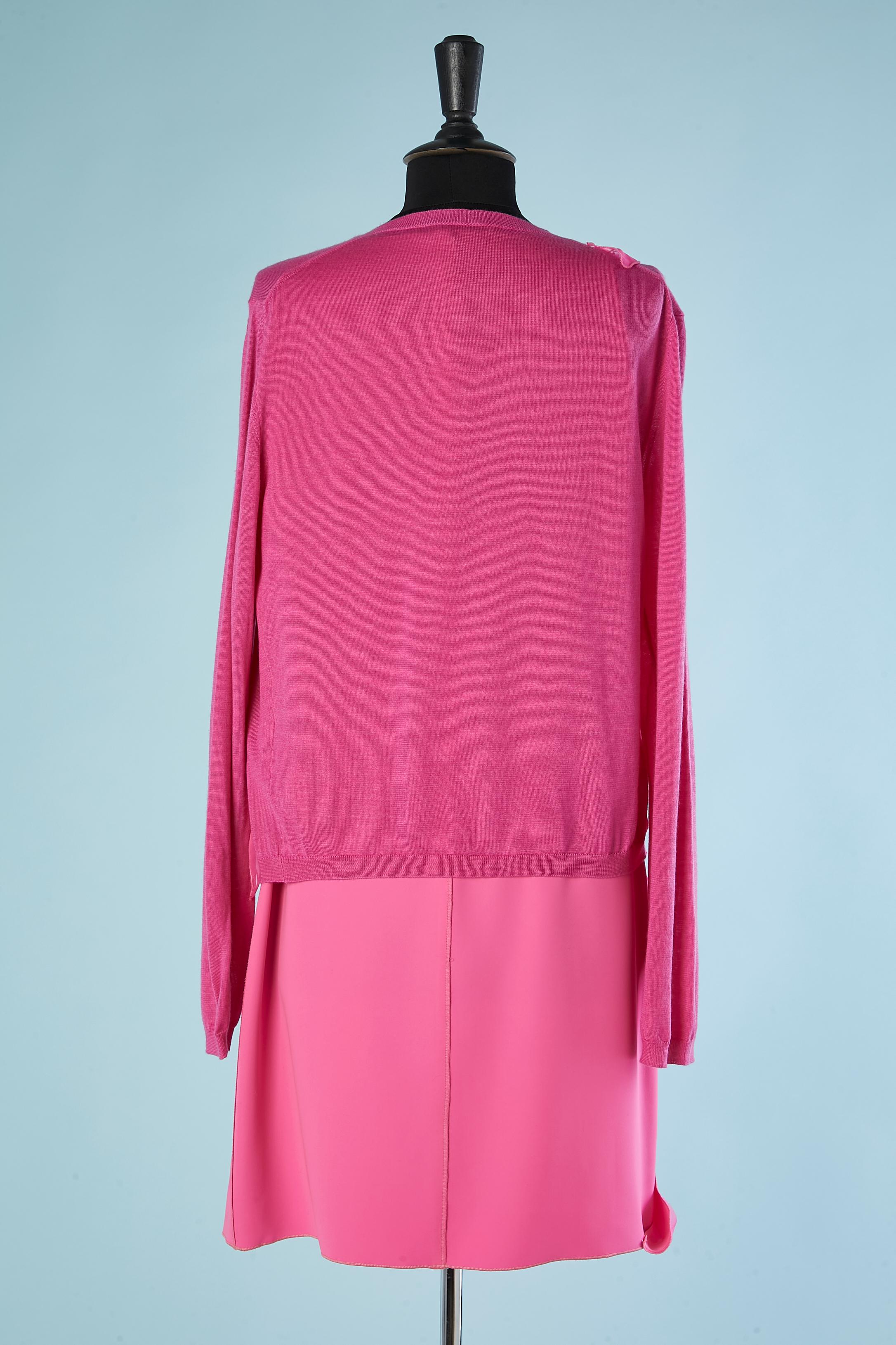 Pink cardigan and dress ensemble Bottega Veneta  In Excellent Condition For Sale In Saint-Ouen-Sur-Seine, FR