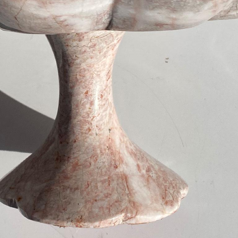 marble fruit bowl on pedestal