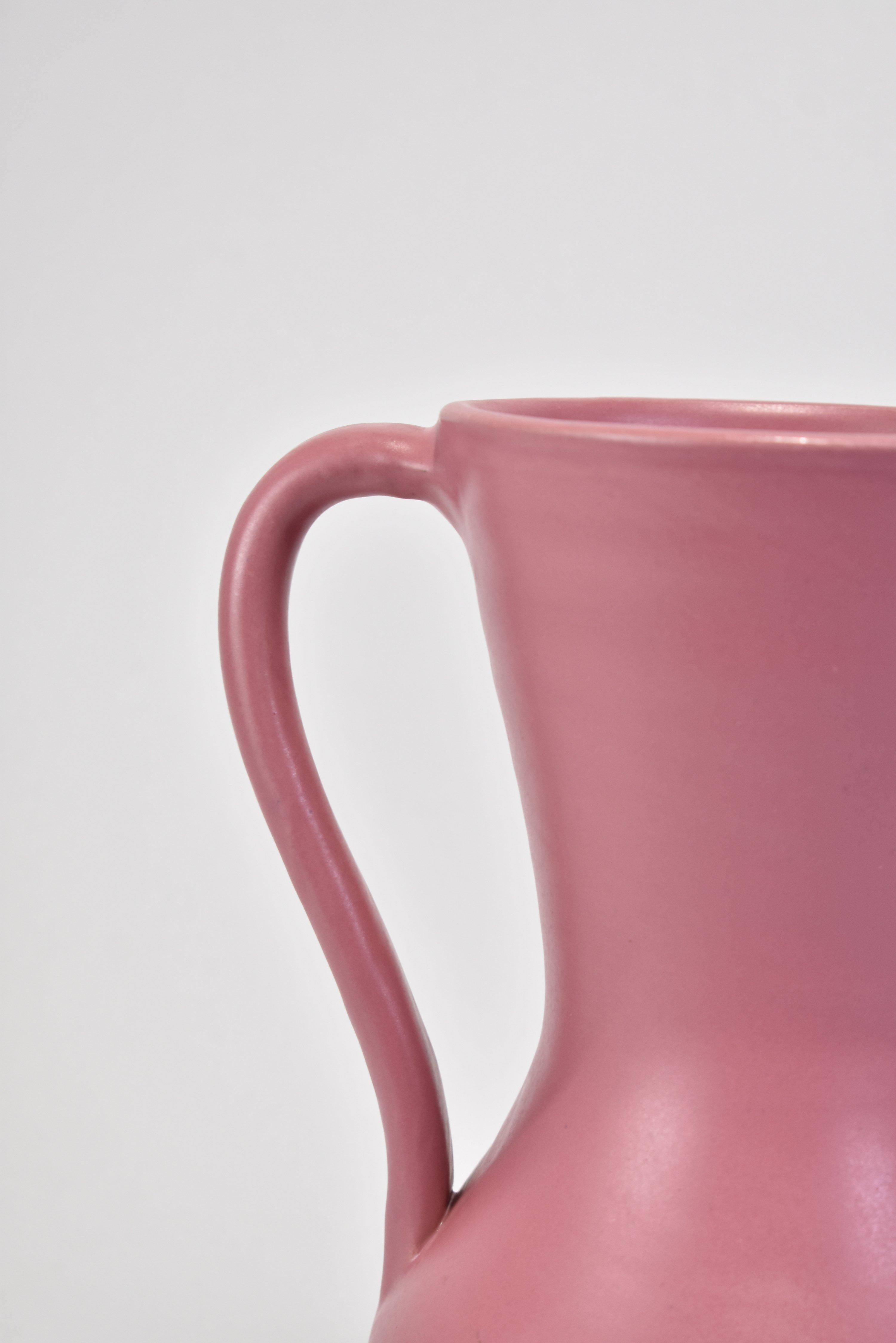 American Pink Ceramic Amphora Vase