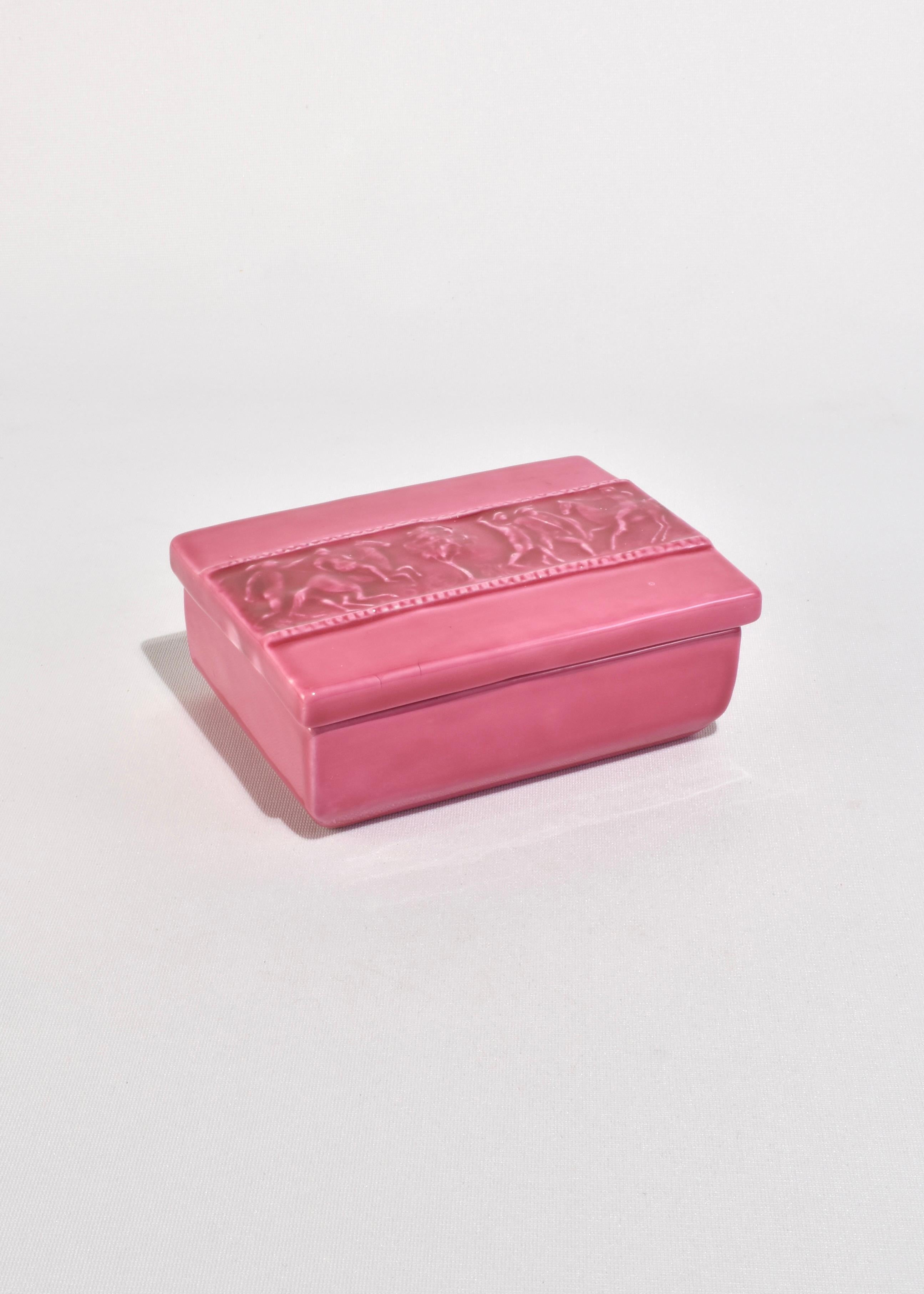 Caja de cerámica rosa Italiano en venta