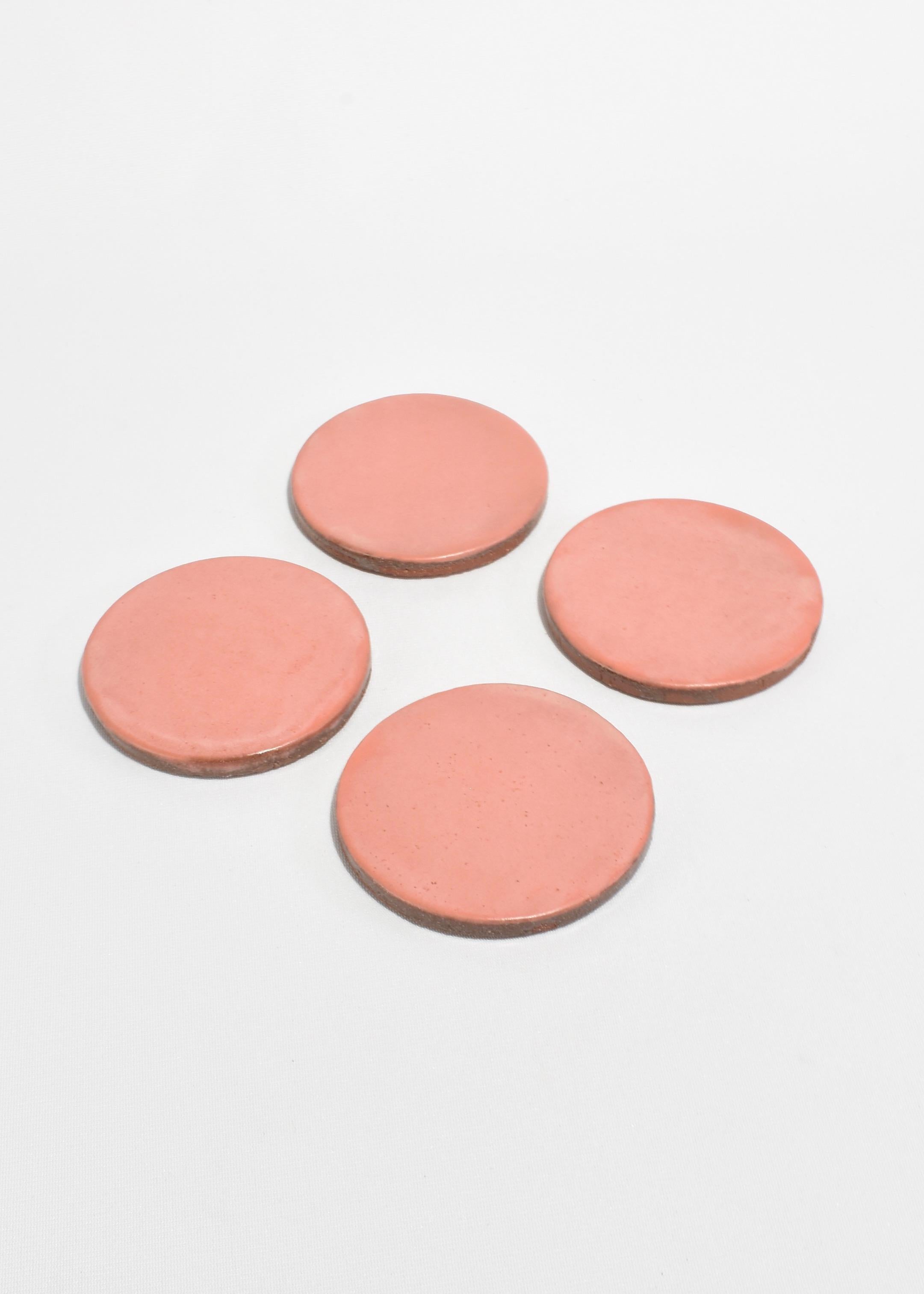 Juego de posavasos de cerámica rosa Hecho a mano en venta