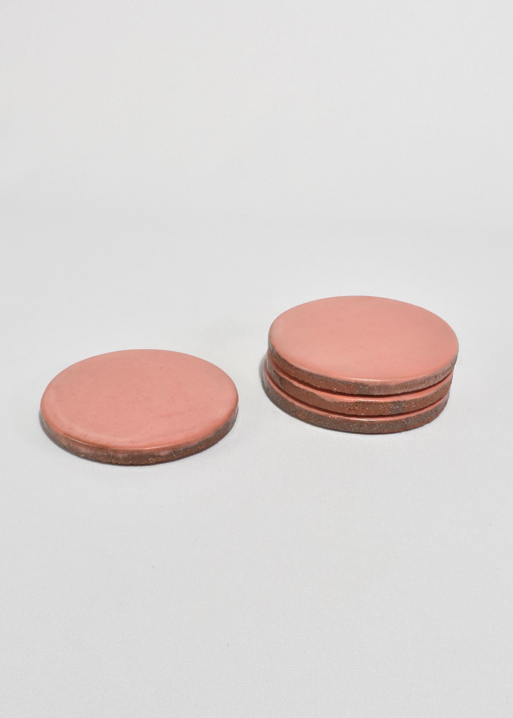 Juego de posavasos de cerámica rosa Cerámico en venta