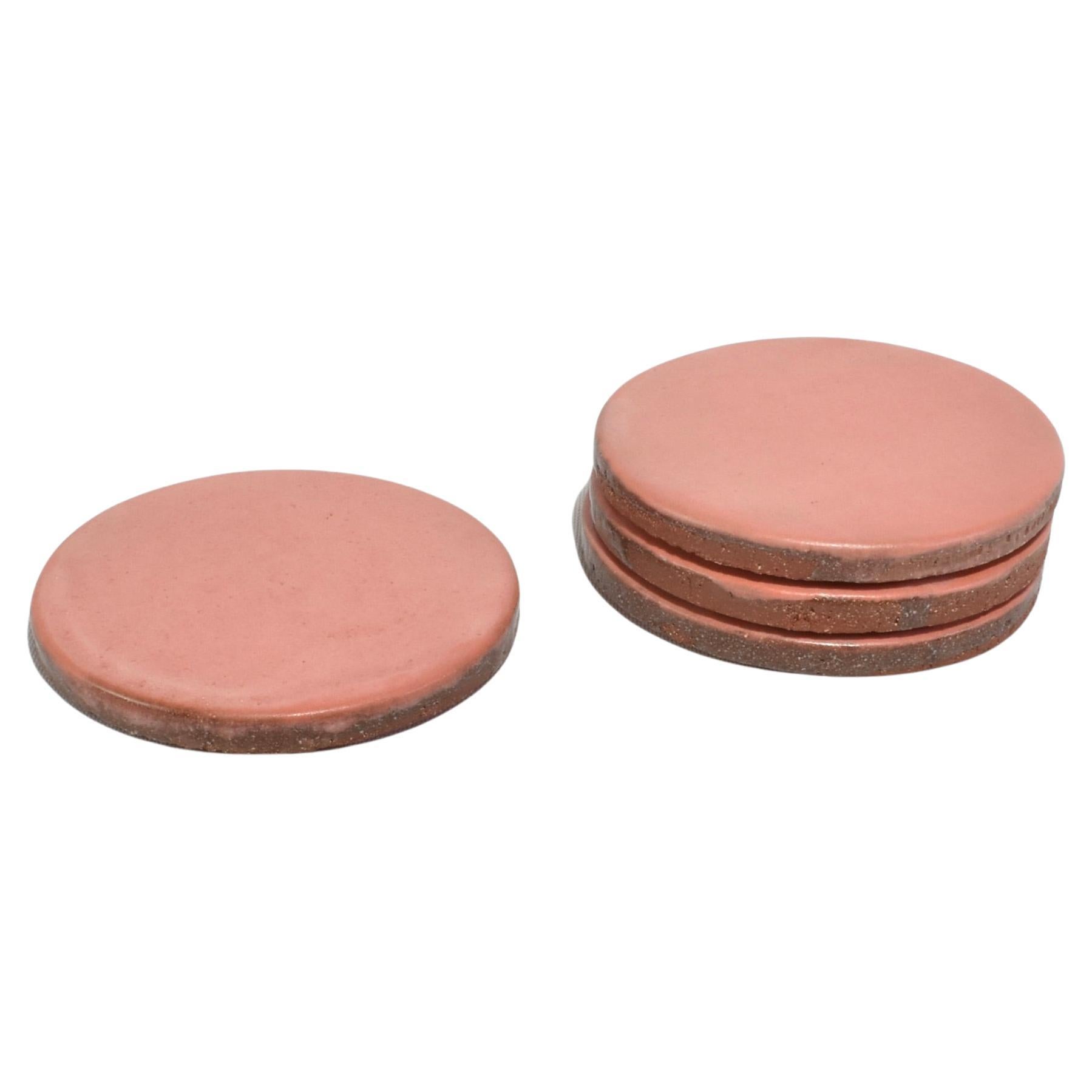 Juego de posavasos de cerámica rosa