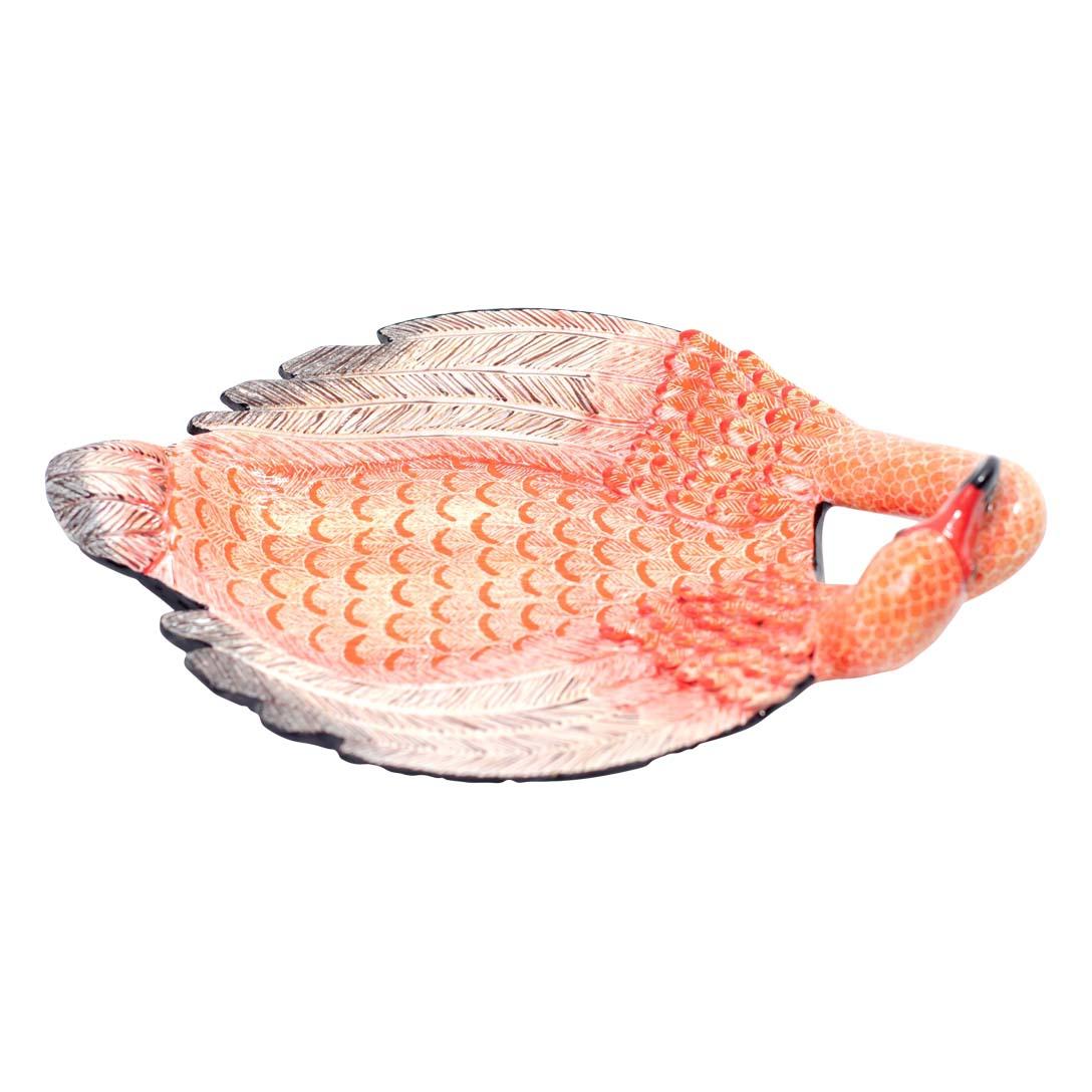 Modern Pink Ceramic Flamingo coin dish, hand made in South Africa For Sale