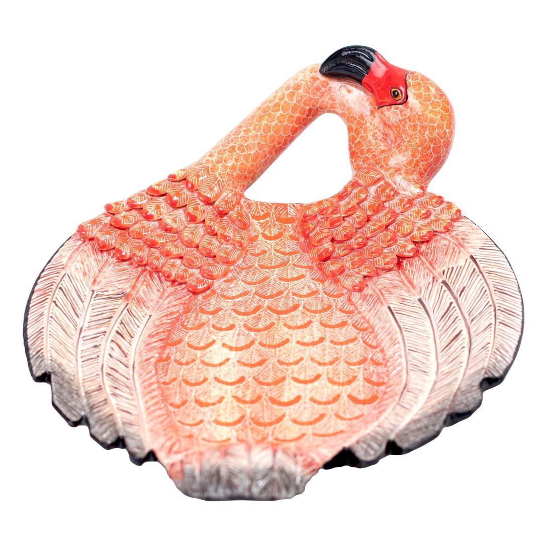 South African Pink Ceramic Flamingo coin dish, hand made in South Africa For Sale