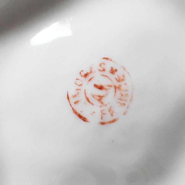 Pink Ceramic Majolica Oyster Serving Plate Limoges France circa 1891-1914 1