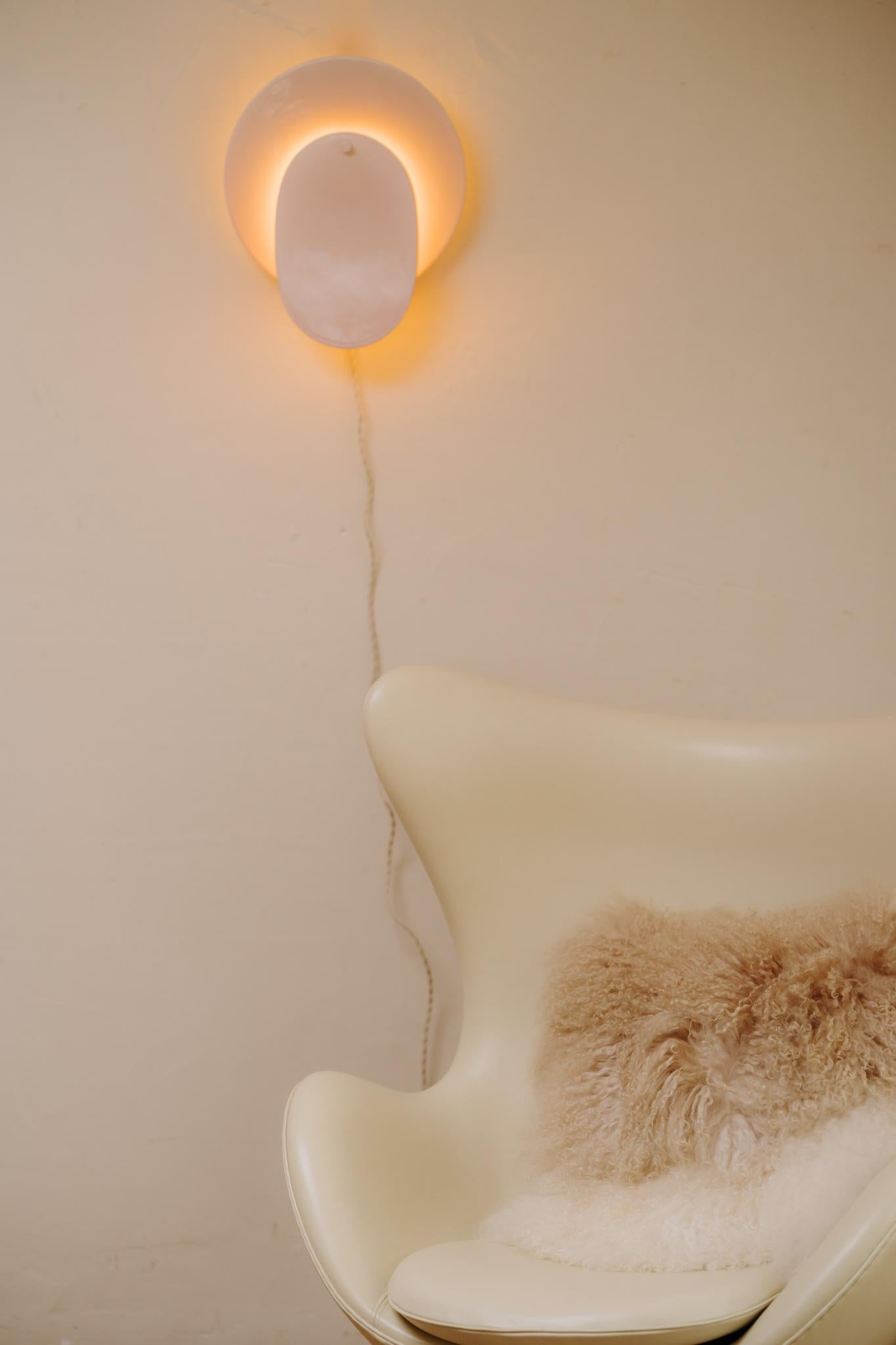 Glazed pink ceramic walllight/sconce For Sale