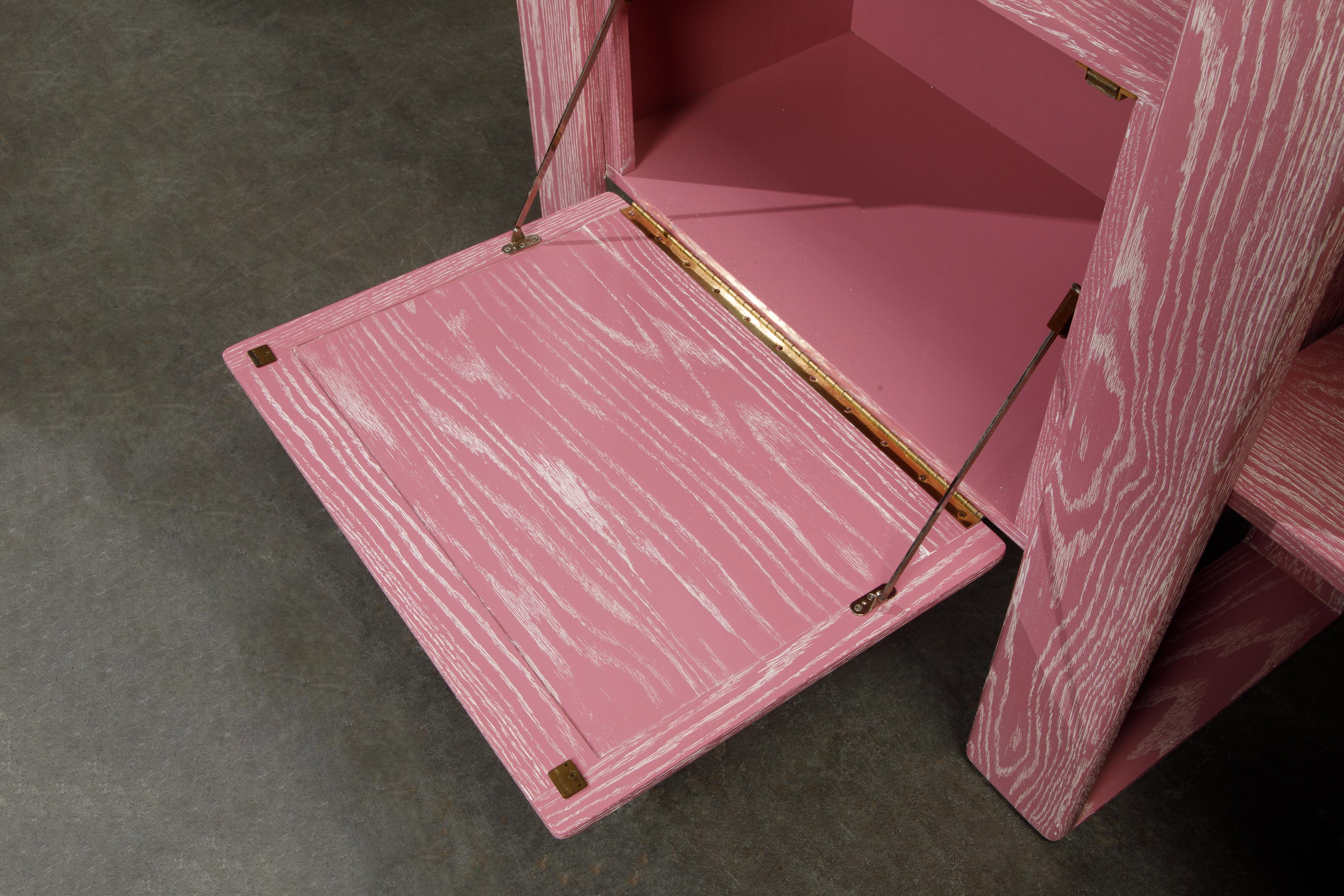 Pink Cerused Oak Modular Bookcase Room Divider by Lou Hodges, 1970s  5