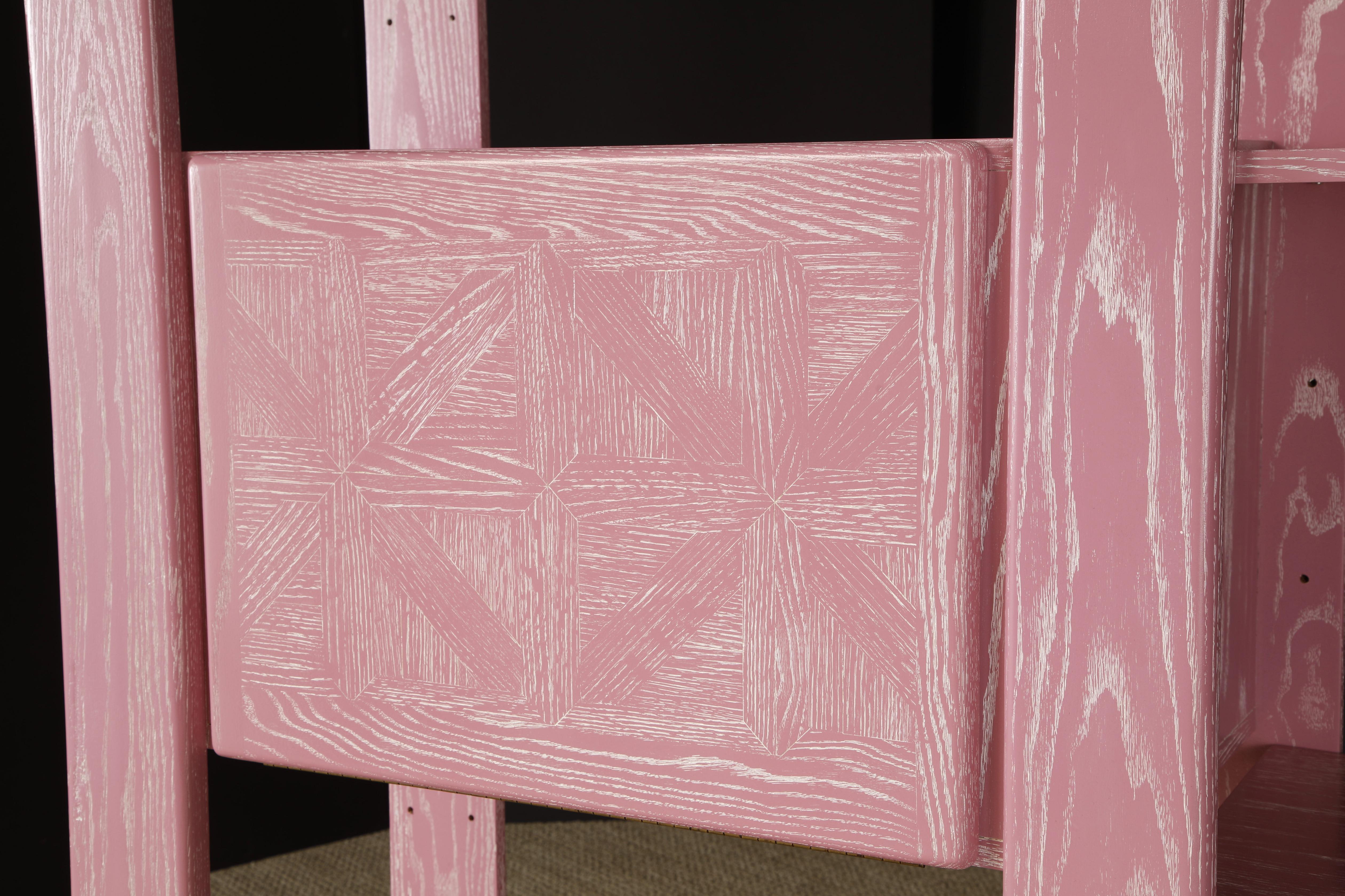 Separador de Estanterías Modular de Roble Cerusado Rosa de Lou Hodges, años 70 en venta 6