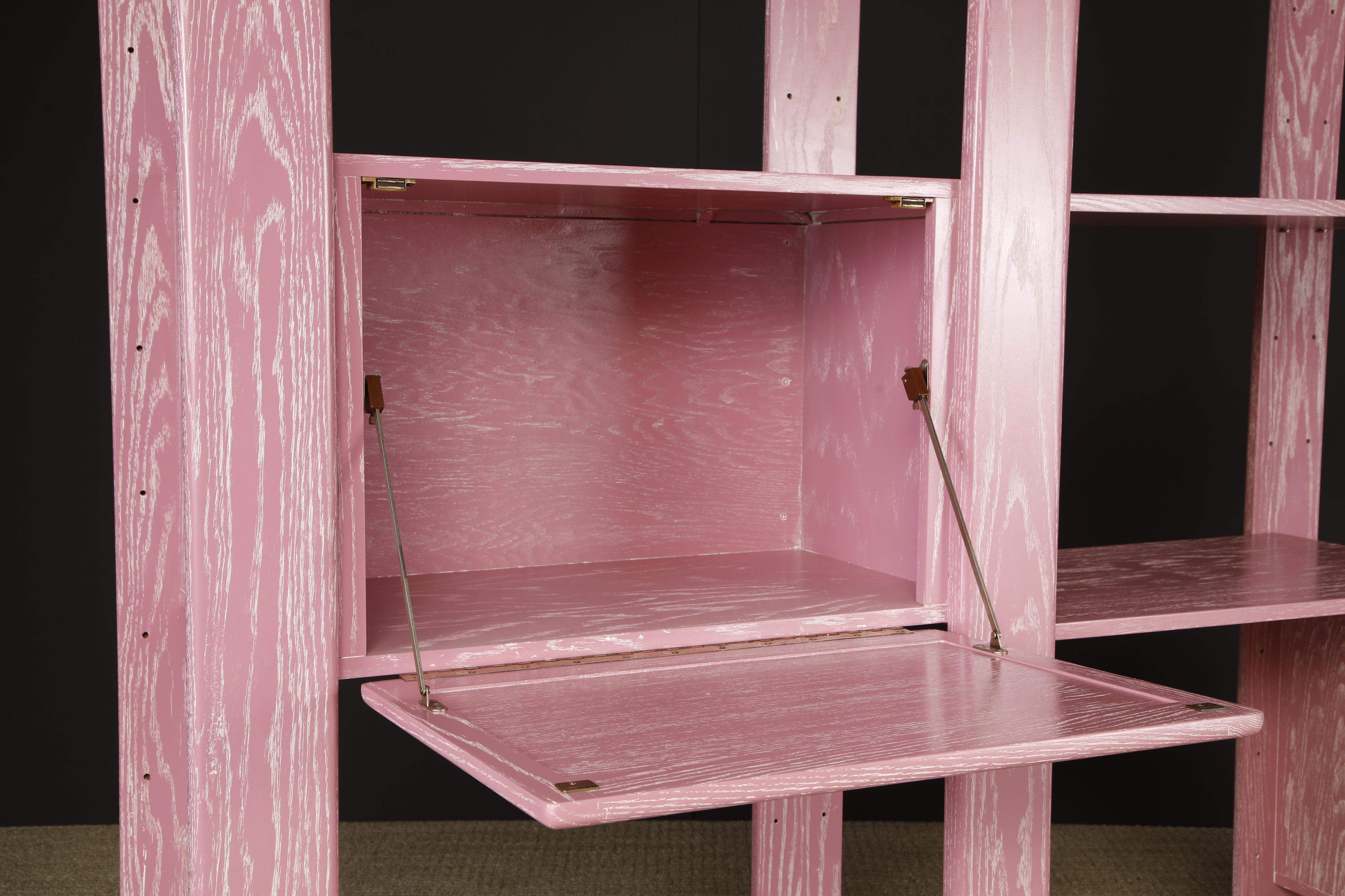 Separador de Estanterías Modular de Roble Cerusado Rosa de Lou Hodges, años 70 en venta 7