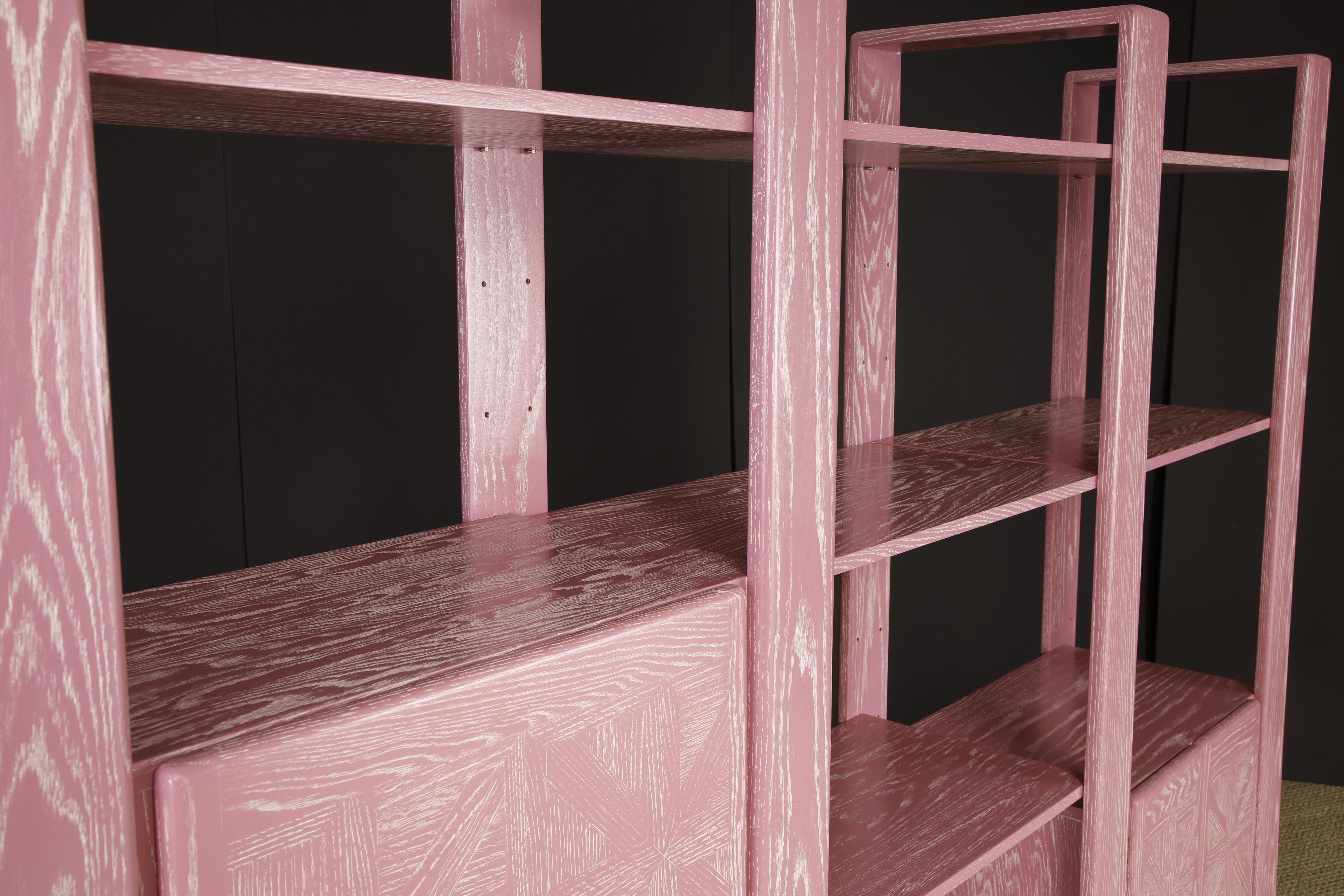 Separador de Estanterías Modular de Roble Cerusado Rosa de Lou Hodges, años 70 en venta 9