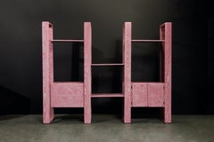 Séparation de pièce modulaire en chêne cérusé rose par Lou Hodges:: 1970