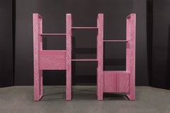 Libreria divisoria modulare in rovere rosa cerato di Lou Hodges, anni '70