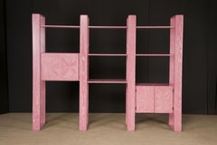Pink Cerused Oak Modular Bookcase Room Divider by Lou Hodges, 1970s