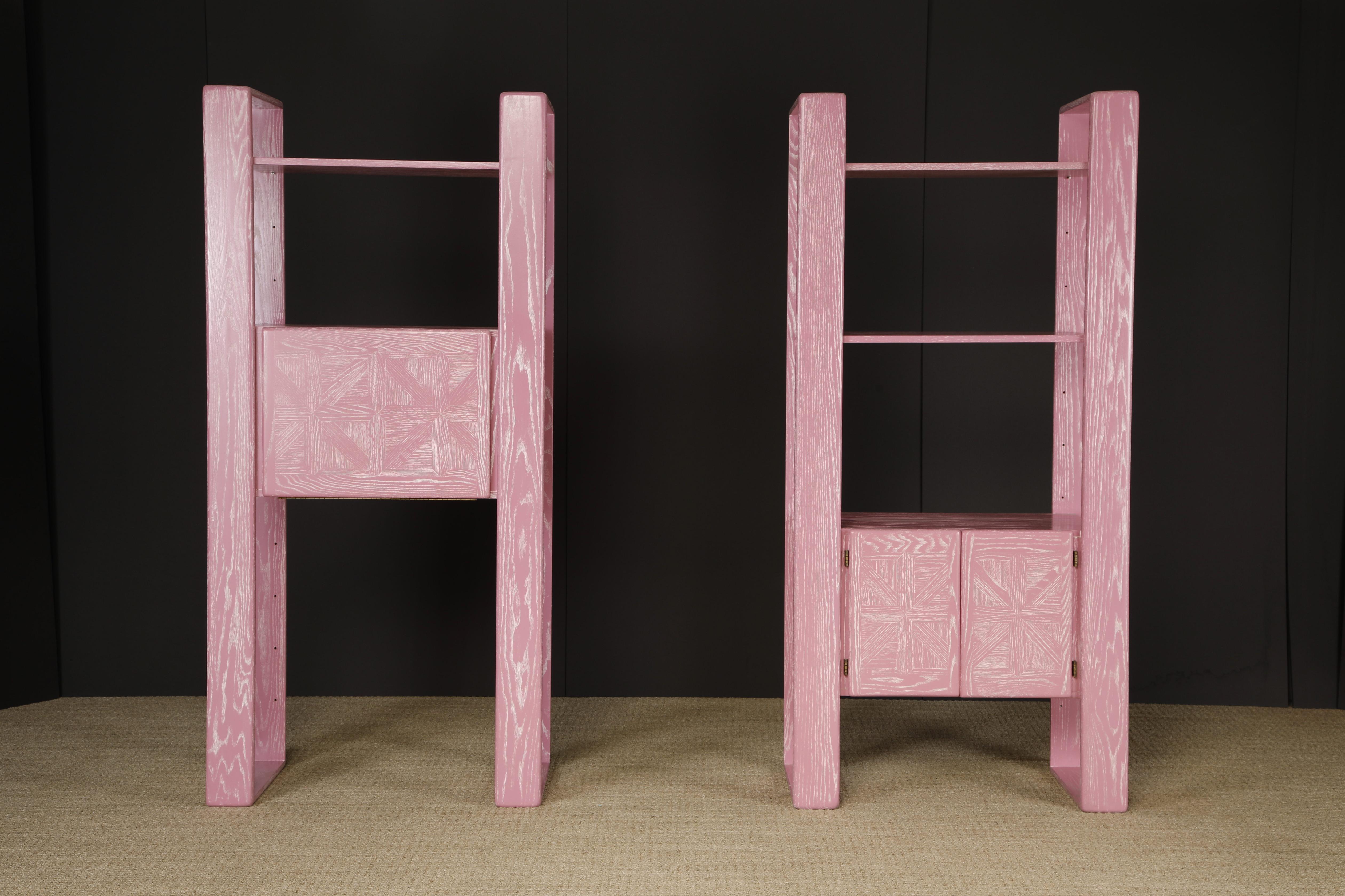 Separador de Estanterías Modular de Roble Cerusado Rosa de Lou Hodges, años 70 finales del siglo XX en venta