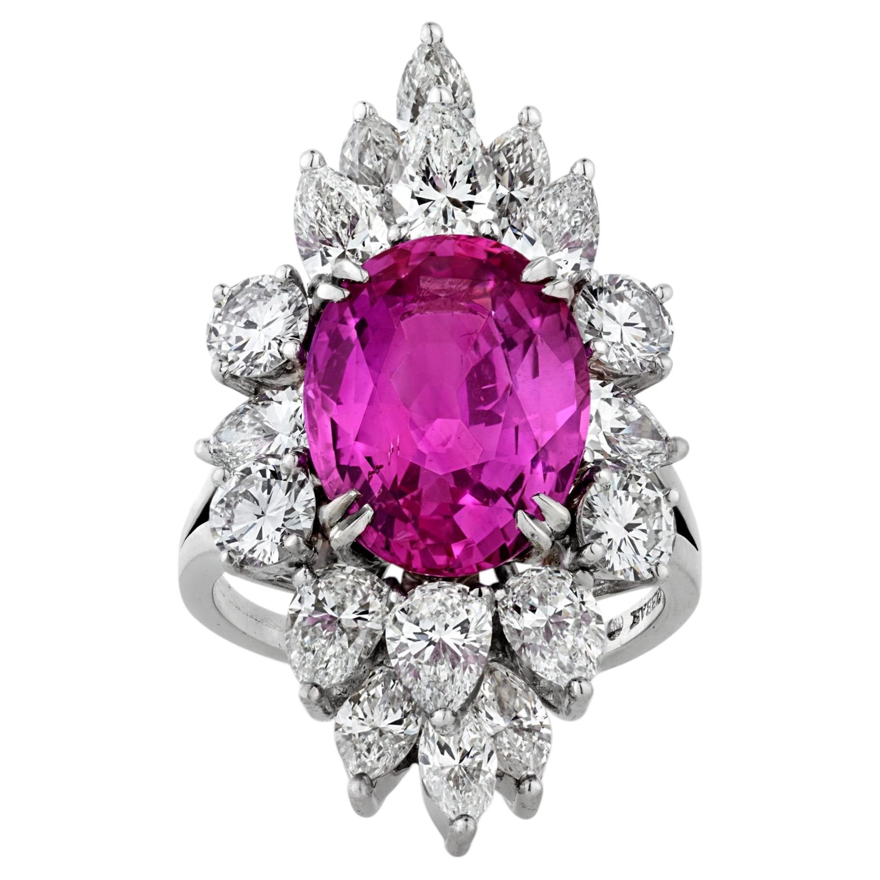 Rosa Ceylon Saphir Ring, 9,66 Karat im Angebot