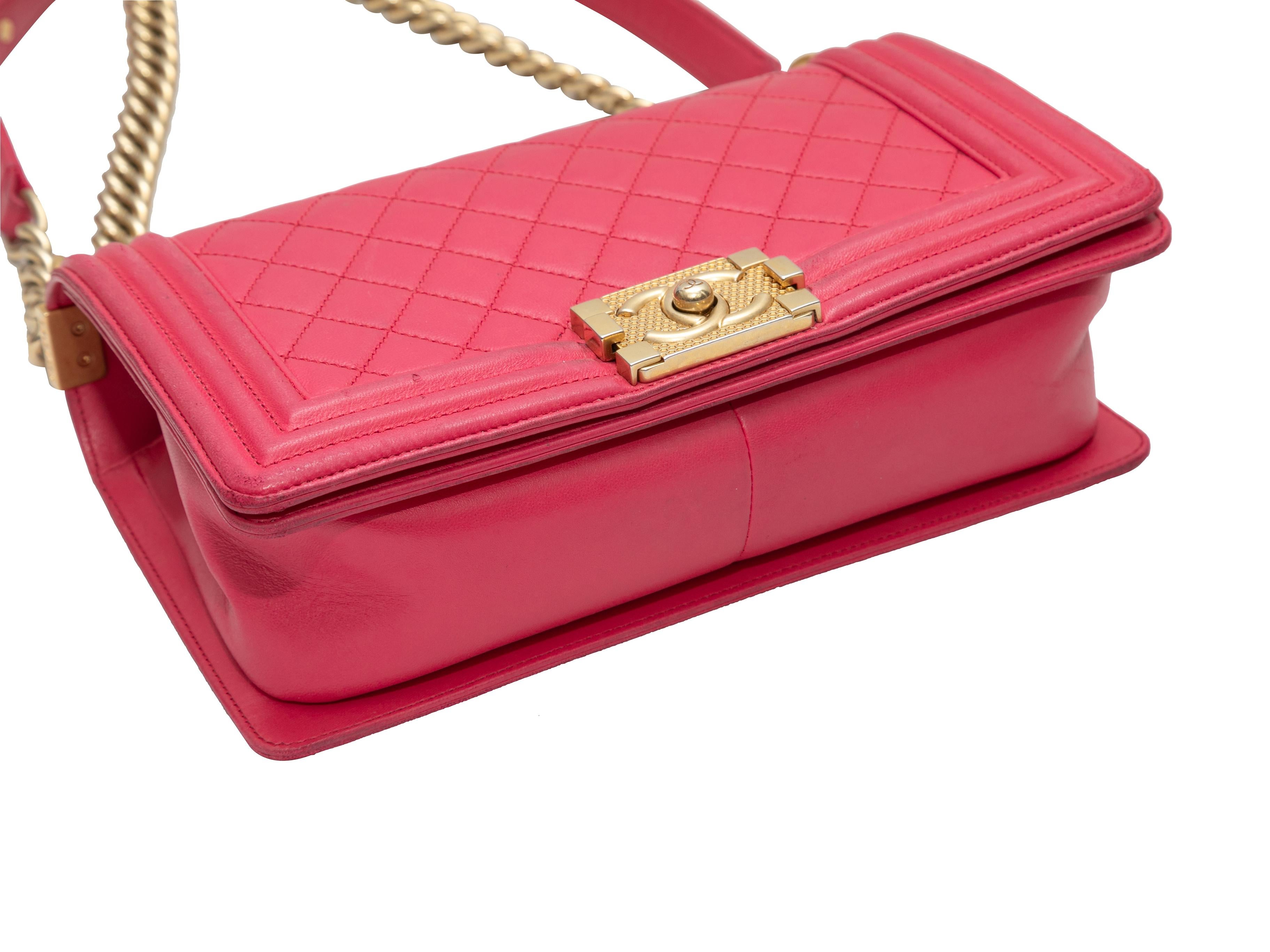 Women's Pink Chanel 2017 Medium Quilted Boy Bag For Sale