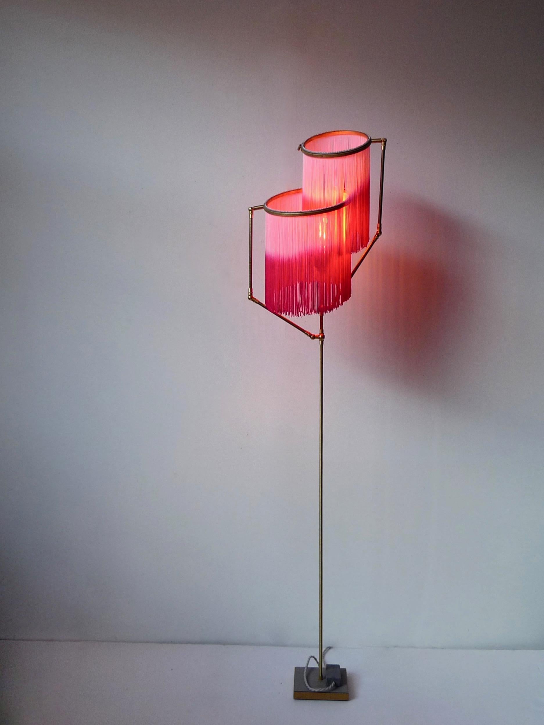 Postmoderne Lampadaire à breloques rose, Sander Bottinga en vente