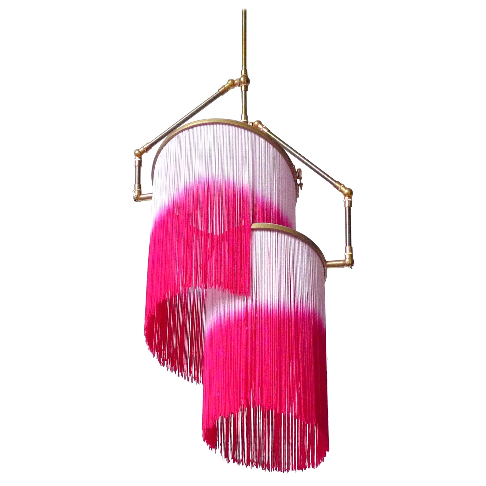 Nr. 24 Rosa Fransen Dip Dyed Contemporary Art Pendelleuchte von Sander Bottinga