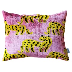 Pink Cheetas Silk Velvet Handmade Pillow
