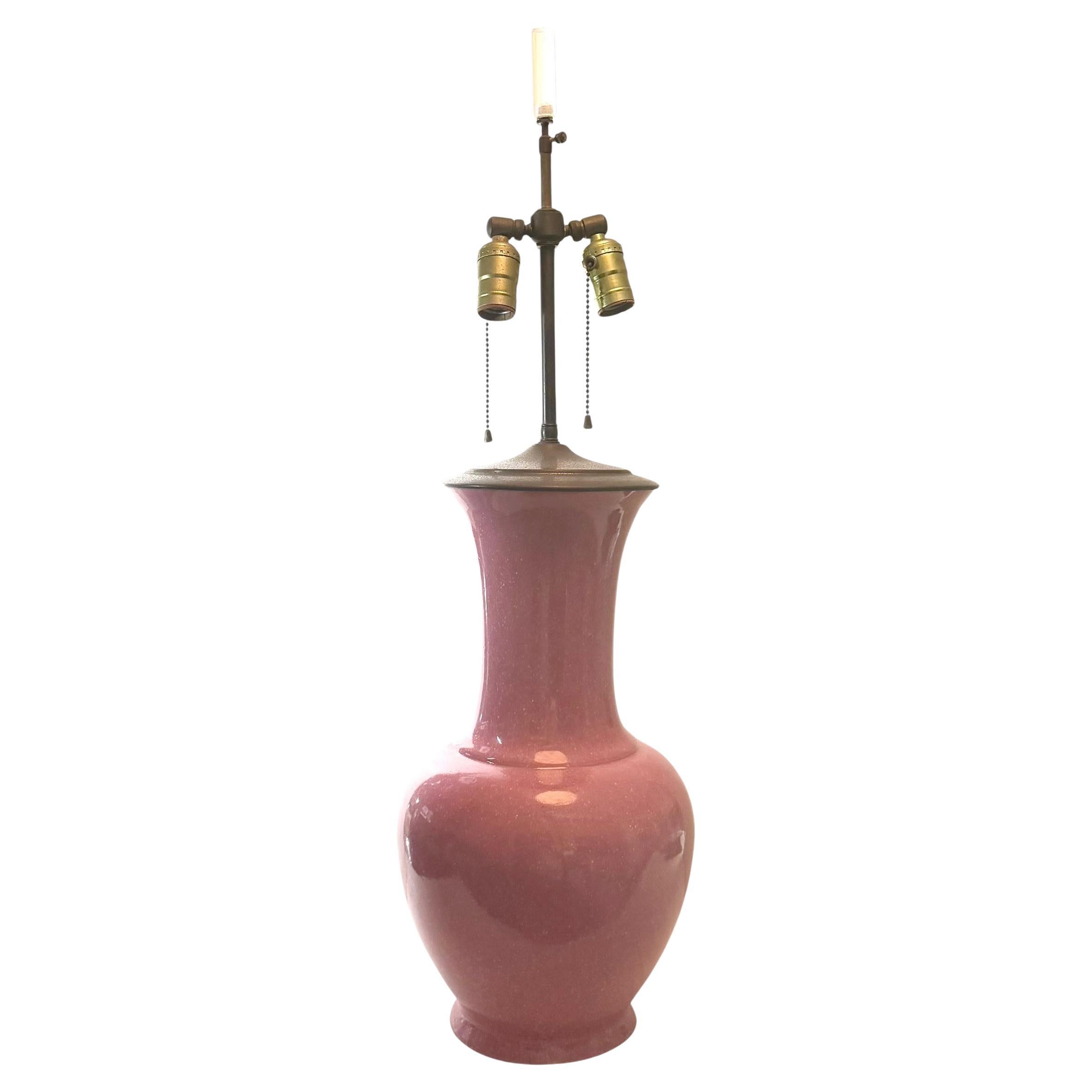 Pink Chinese Hollywood Regency Lamp For Sale
