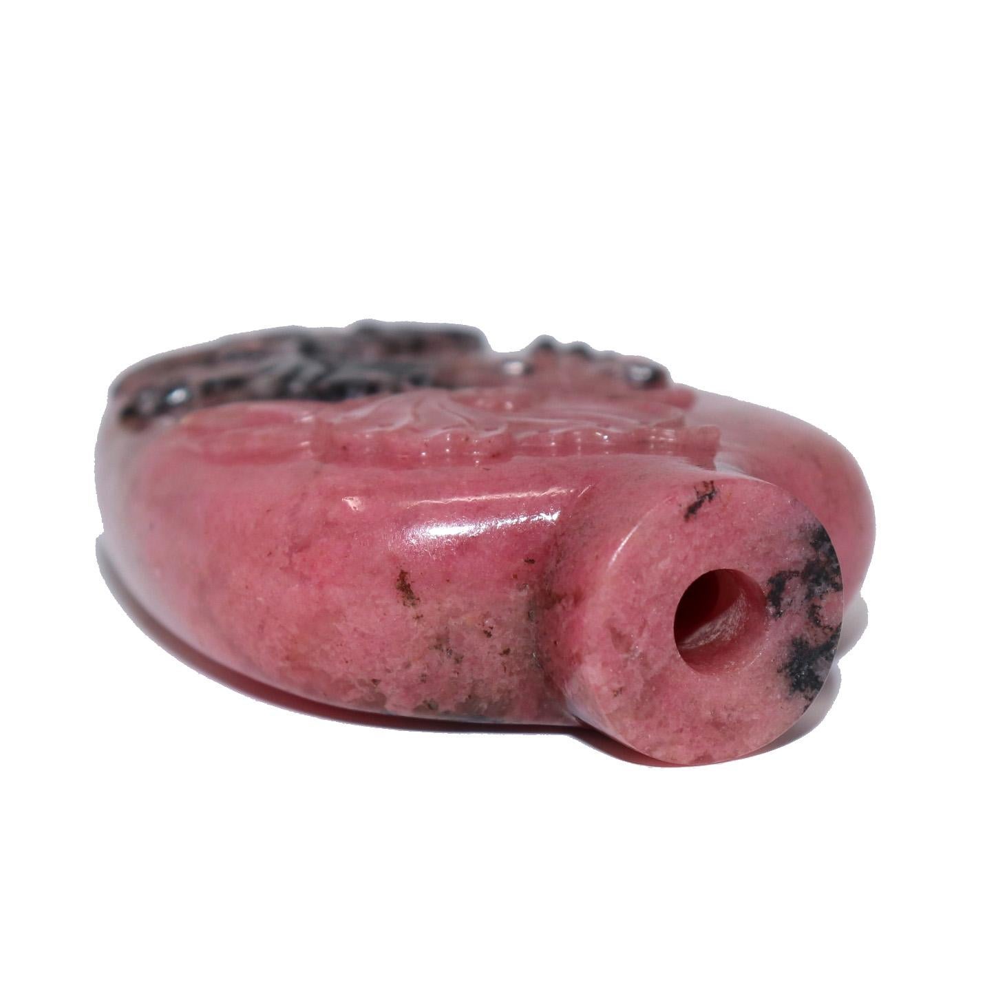 Pink Chinese Rhodonite Snuff Bottle In Good Condition In New York, NY